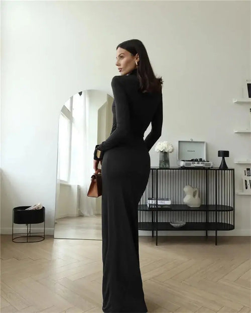 Robe Longue de Soirée Manches Longues Élodie