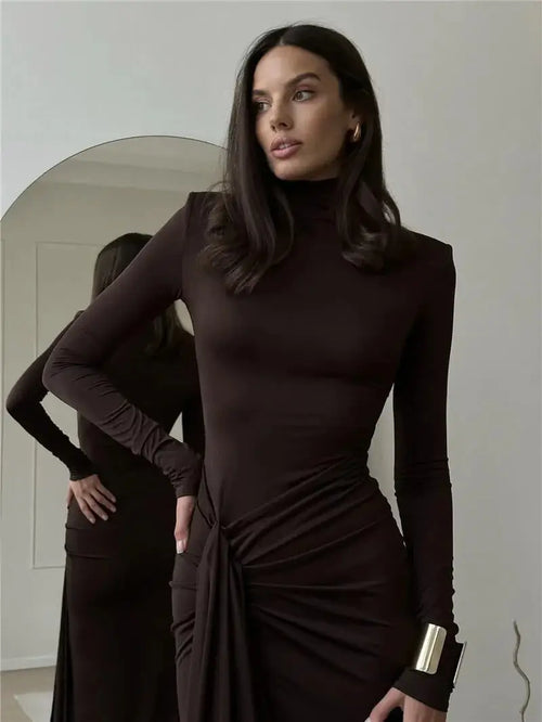 Robe Longue de Soirée Manches Longues Élodie
