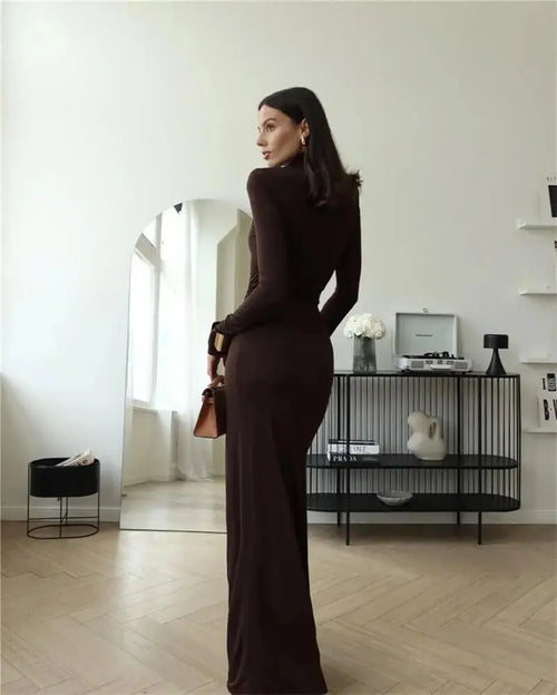 Robe Longue de Soirée Manches Longues Élodie
