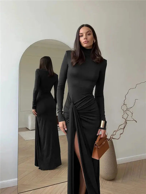 Robe Longue de Soirée Manches Longues Élodie