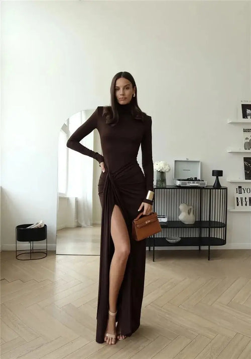 Robe Longue de Soirée Manches Longues Élodie