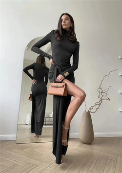 Robe Longue de Soirée Manches Longues Élodie
