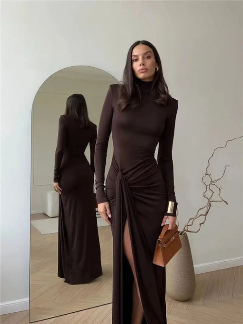 Robe Longue de Soirée Manches Longues Élodie