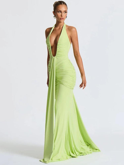 Robe Longue Dos Nu à Décolleté Plongeant Bellagio