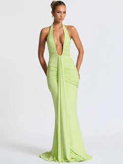 Robe Longue Dos Nu à Décolleté Plongeant Bellagio