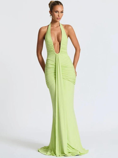 Robe Longue Dos Nu à Décolleté Plongeant Bellagio