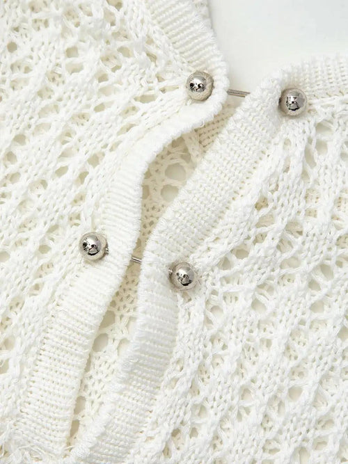 Robe Longue en Crochet à Manches Évasées Amarante