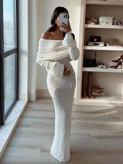 Robe Longue en Tricot Bouclé Verona