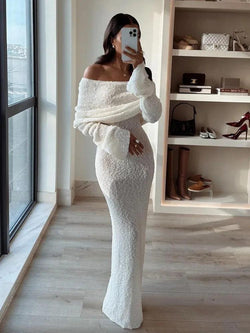 Robe Longue en Tricot Bouclé Verona