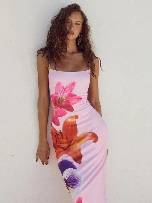 Robe Longue Imprimée Ajustée Isadora Eva