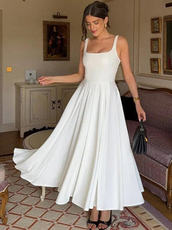 Robe Midi à Encolure Carrée Thaïs
