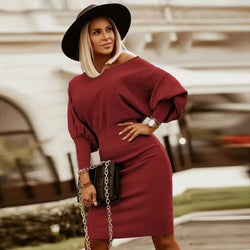 Robe Midi Ajustée à Épaules Dégagées Maud