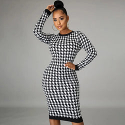 Robe Moulante Pied-de-Poule Elvire - 42