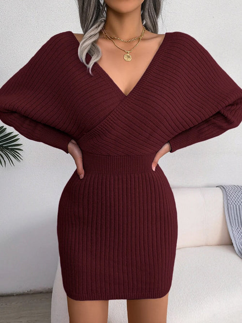 Robe Pull Cache-Cœur en Maille Elisian