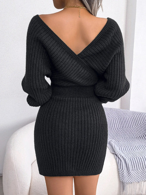 Robe Pull Cache-Cœur en Maille Elisian