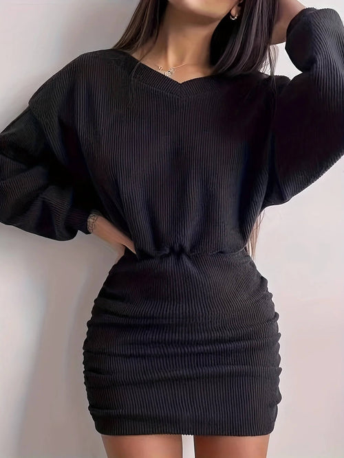 Robe Pull Moulante Manches Chauve-Souris Carine