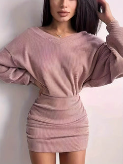 Robe Pull Moulante Manches Chauve-Souris Carine
