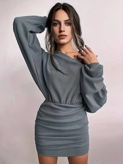 Robe Pull Moulante Manches Chauve-Souris Carine
