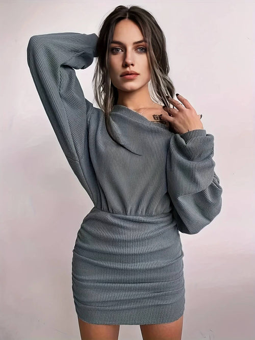 Robe Pull Moulante Manches Chauve-Souris Carine - Gris / XS