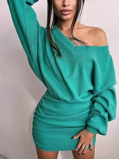 Robe Pull Moulante Manches Chauve-Souris Carine - Menthe / XS