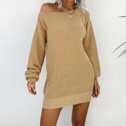Robe Pull Oversize en Maille Sienne