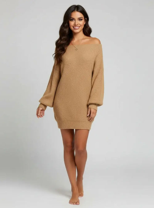 Robe Pull Oversize en Maille Sienne