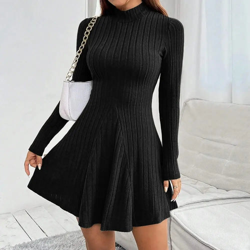Robe Pull Patineuse en Maille Gisèle - Noir / XS