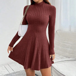 Robe Pull Patineuse en Maille Gisèle - Rouge / XS