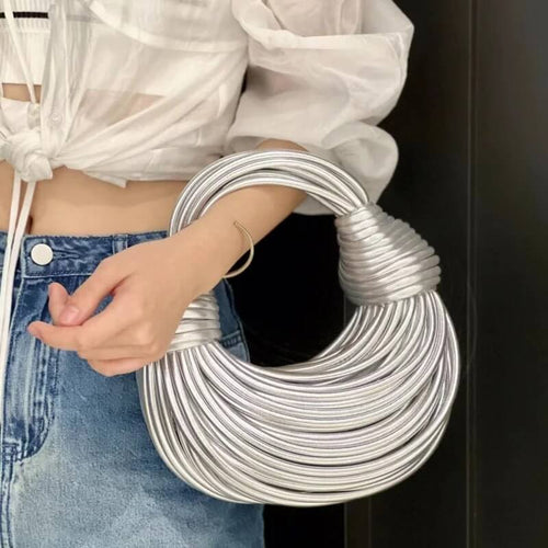 Sac à Main Noué Artisanal Iphigénie - Argent