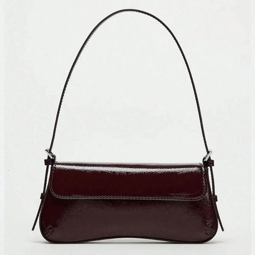 Sac Baguette Verni Honorine - Brun