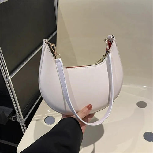 Sac Bandoulière Demi-Lune Ismérie - Blanc