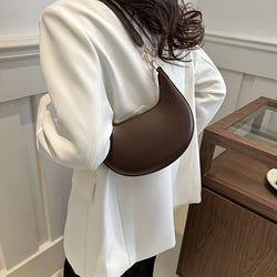 Sac Bandoulière Demi-Lune Ismérie - Brun
