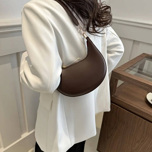 Sac Bandoulière Demi-Lune Ismérie - Brun