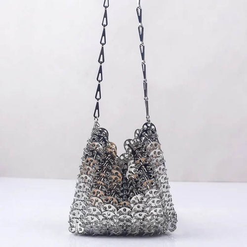 Sac Bandoulière en Maille Métallique Jacinthe - Argent