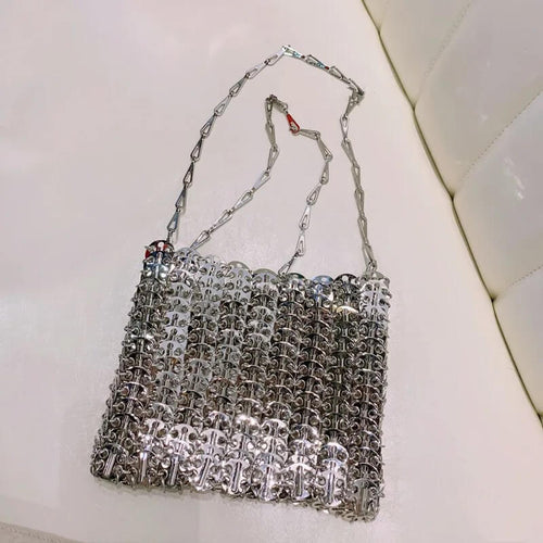 Sac Bandoulière en Maille Métallique Jacinthe - Argent