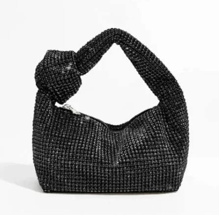 Sac de Soirée Nœud à Strass Lucine - Noir