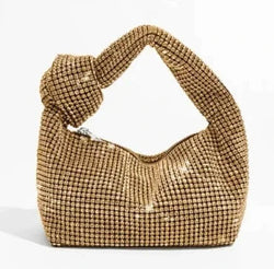 Sac de Soirée Nœud à Strass Lucine - Or