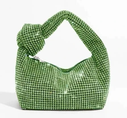 Sac de Soirée Nœud à Strass Lucine - Vert Émeraude