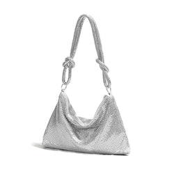 Sac Épaule en Maille Scintillante Astoria Josèphe - Argent