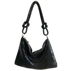 Sac Épaule en Maille Scintillante Astoria Josèphe - Noir