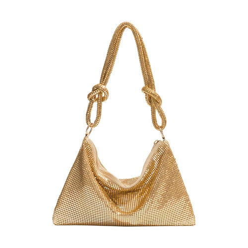 Sac Épaule en Maille Scintillante Astoria Josèphe - Or