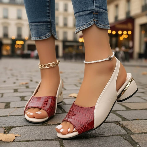 Sandales à Petit Talon Bloc Lysara - Bordeaux / 35