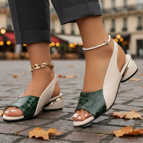 Sandales à Petit Talon Bloc Lysara - Vert / 35