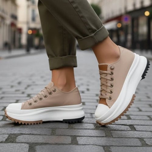 Sneakers à Plateforme Crantée Elvaina - Kaki / 35