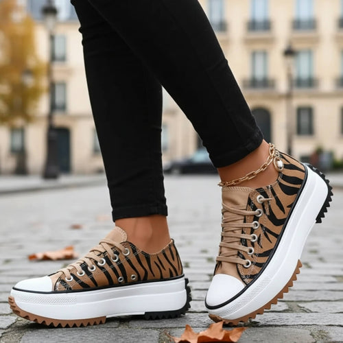 Sneakers à Plateforme Crantée Elvaina - Léopard / 35