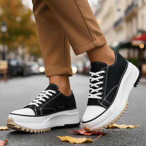 Sneakers à Plateforme Crantée Elvaina - Noir / 35