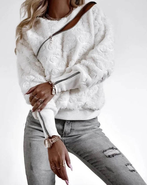 Sweat Effet Texturé Naelise - Blanc / 34