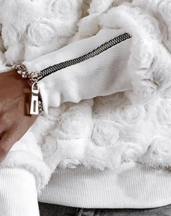 Sweat Effet Texturé Naelise-Blanc-