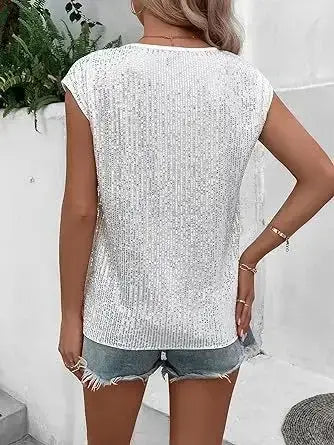 Top à Sequins Sans Manches Marlène