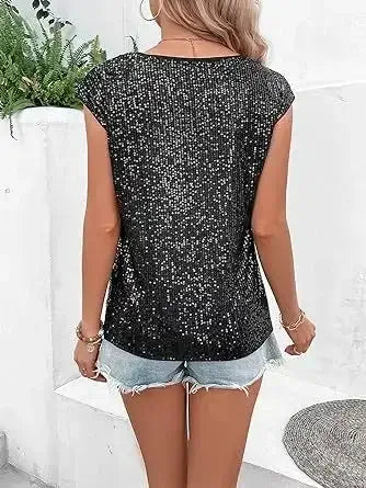 Top à Sequins Sans Manches Marlène